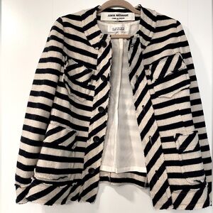 Comme des Garçon wool striped blue and white womens S jacket
